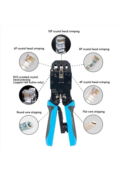 2x RJ45 Network Crimper 10P 8p 6p 4p Silping Araçları RJ45 RJ11 RJ12 RJ50 Konektörü Ethernet Kablosu (Yurt Dışından) fırsatları
