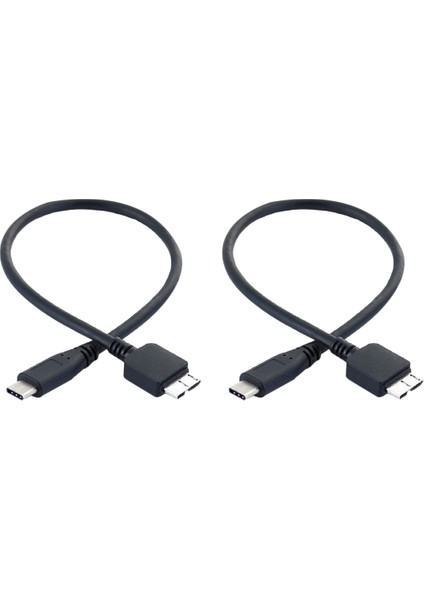 2x Sabit Sürücü Kablosu USB 3 1 Tip-C Erkek-Usb 3 0 Micro-B Tablet Telefonu Için Mikro B Erkek Veri Kablosu (Yurt Dışından)