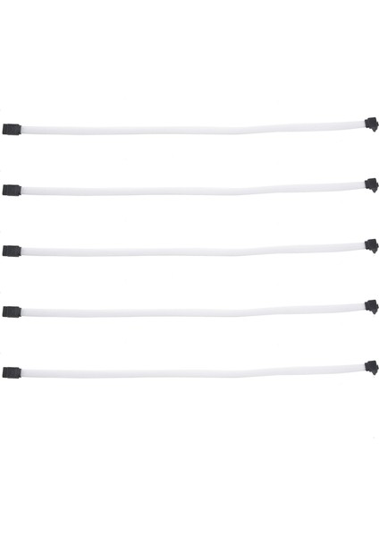 5x 50CM Sata 3 0 Iıı Sata3 7pın Veri Kablo Kablolu 6gb/s SSD Kablolar HDD Sabit Disk Veri Kablosu Naylon Sleeve (Beyaz) (Yurt Dışından)
