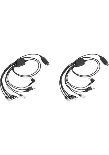 Bir Usb&#39 De 2x Sekiz Walkie Tallie Motorola Kenwood Için Uyumlu Kablosu Kenim Baofeng Tyt Qyt Radyo (Yurt Dışından)