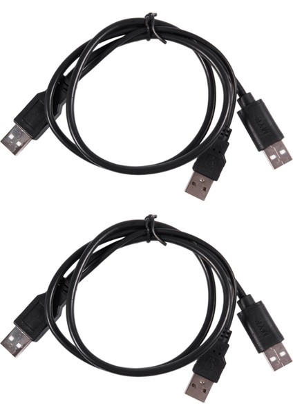 2x USB 2 0 A Tip Bir Erkek To Dual USB A Erkek Y Ayırıcı Kablo Kablosu Siyah (Yurt Dışından)