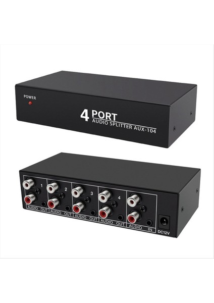 Audio Splitter 1 4 Out Rca L/r Aux Stereo Audio Splitter 1x4 Ses Distribütörü Pc DVD Hoparlör Splitte Ab Fişi Için (Yurt Dışından) fiyatları