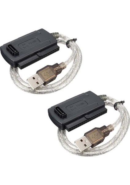 2x USB 2 0 Erkek - Ide Sata 2 5 Inç 3 5 Inç Dönüştürücü Adaptör Kablosu Sabit Disk HDD Siyah (Yurt Dışından)