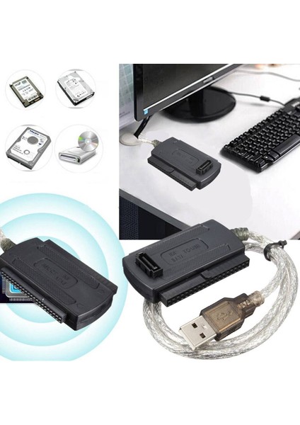 2x USB 2 0 Erkek - Ide Sata 2 5 Inç 3 5 Inç Dönüştürücü Adaptör Kablosu Sabit Disk HDD Siyah (Yurt Dışından) indirimleri