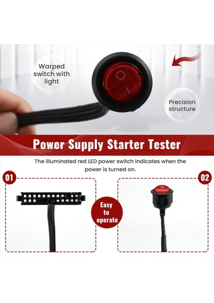 24 Pin Dişi Atx Psu Pc Güç Kaynağı Başlangıç Test Cihazı Açma/kapama Anahtarı ile Jumper Ridge Kablosu Başlat 50CM (Yurt Dışından) indirimleri