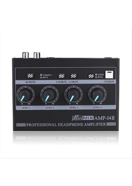 Amp - I4ⅱ Profesyonel 4 Kanallı Kulaklık Amplifikatörü Ses Kompakt Stereo Amp+6 35MM 3 5mm Giriş Ses Kontrolü Abd Fişi (Yurt Dışından)