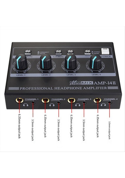 Amp - I4ⅱ Profesyonel 4 Kanallı Kulaklık Amplifikatörü Ses Kompakt Stereo Amp+6 35MM 3 5mm Giriş Ses Kontrolü Abd Fişi (Yurt Dışından) fırsatları
