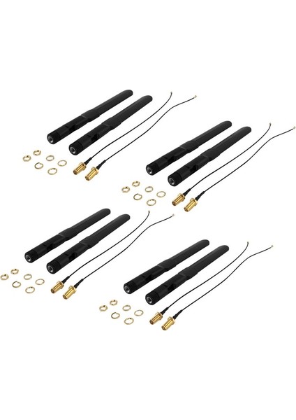 Çift Bant Wifi 2 4ghz 5ghz 5 8ghz 8dbı Rp-Sma Erkek Anten ve 20CM 8 Inç U Fl-Rp-Sma Kadın Pigtail Kablosu 8 Pack (Yurt Dışından) fiyatları