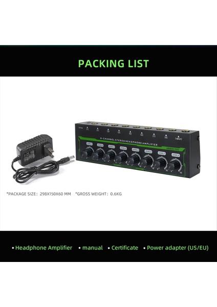 HA800 Pro 8 Kanal Kulaklık Amplifikatörü Rgb Stereo Amp Mikroamp Amplifikatörü Müzik Mikseri Kayıt Ses Amplifikatörü (Abd) (Yurt Dışından) fiyatları