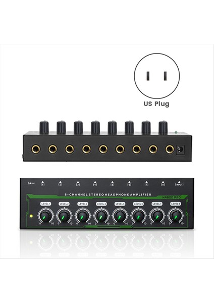 HA800 Pro 8 Kanal Kulaklık Amplifikatörü Rgb Stereo Amp Mikroamp Amplifikatörü Müzik Mikseri Kayıt Ses Amplifikatörü (Abd) (Yurt Dışından) fırsatları