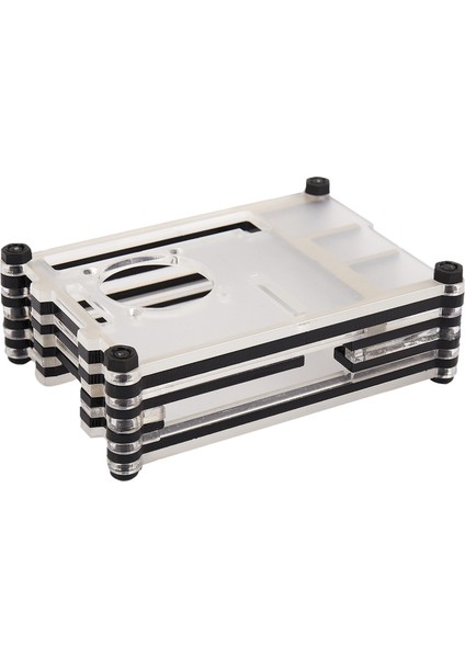 Raspberry Pi 4 Model B Için 4x Akrilik Şeffaf / Berrak ve Siyah Kasa Kapağı Raspberry Pi 4b Için Soğutma Fanı ile (Yurt Dışından) fırsatları
