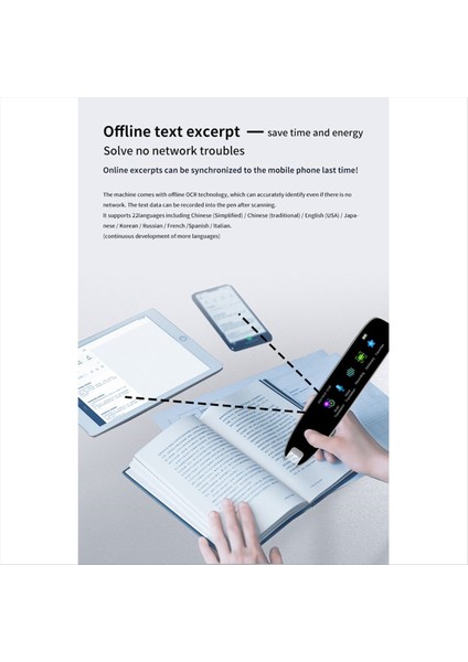 Tarama Çevirisi Kalemi Gerçek Zamanlı Dil Çevirmen Akıllı Çevrimdışı Çeviri 112 Dil Metin Tarama Mavi (Yurt Dışından) indirimleri