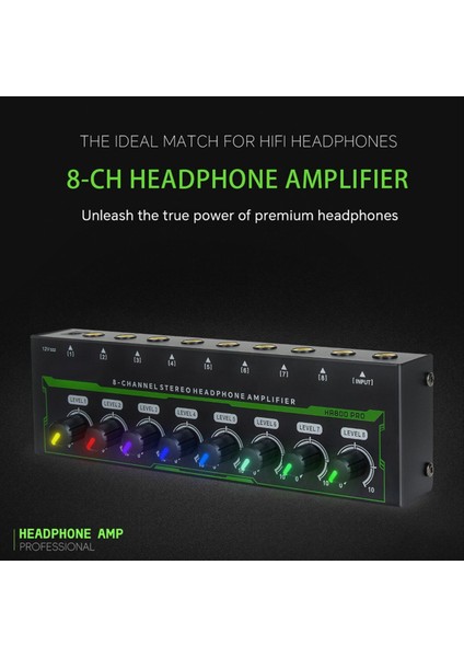 HA800 Pro 8 Kanal Kulaklık Amplifikatörü Rgb Stereo Amp Mikroamp Amplifikatörü Müzik Mikser Kayıt Ses Amplifikatörü (Ab) (Yurt Dışından) fırsatları