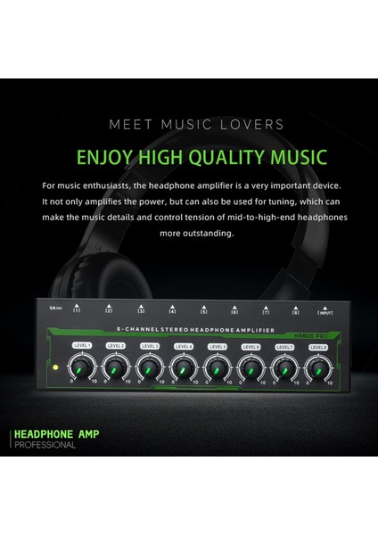 HA800 Pro 8 Kanal Kulaklık Amplifikatörü Rgb Stereo Amp Mikroamp Amplifikatörü Müzik Mikser Kayıt Ses Amplifikatörü (Ab) (Yurt Dışından) indirimleri
