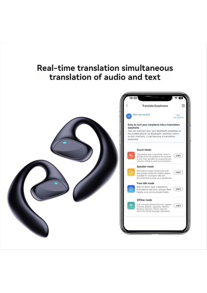 Dil Çeviri Kulaklıkları Iki Yönlü Gerçek Zamanlı Çeviri Dil Anında Sesli Çeviri Iş Öğrenme Siyah (Yurt Dışından) modelleri