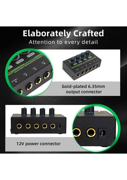 Kulaklık Amplifikatörü 4 Kanal Stereo Ses Amplifikatörü Canlı ve Kayıt Stüdyosu Için Mini Kulaklık Ayırıcı (Yurt Dışından) fiyatları