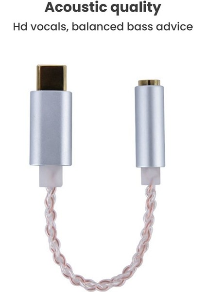 Hıfı Dac Kulaklık Amplifikatörü USB Typec 32BIT 38BIT 384KHZ Dijital Kod Çözücü Aux Dönüştürücü Gümüş (Yurt Dışından) fiyatları