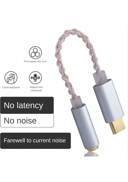 Hıfı Dac Kulaklık Amplifikatörü USB Typec 32BIT 38BIT 384KHZ Dijital Kod Çözücü Aux Dönüştürücü Gümüş (Yurt Dışından) fırsatları