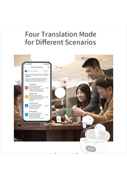 B28 Iki Yönlü Dil Çevirmen Kulaklıkları Anc ile Gerçek Zamanlı Çeviri 74 Dil ve 70 Aksan Beyaz (Yurt Dışından) indirimleri
