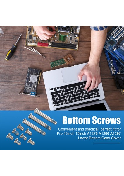 100PCS/10SET A1278 A1286 A1297 MacBook Pro 13INCH 15 Inç Alt Alt Kılıf Kapak Vidaları Set 2008-2012 (Yurt Dışından) fırsatları