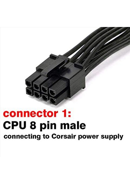 4x Cpu 8 Pin Erkek-Cpu 8 Pın (4+4) Erkek EPS-12V Corsair Modüler (60CM) Için Anakart Güç Adaptör Kablosu (Yurt Dışından) fiyatları