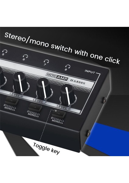 HA800S Ultra Kompakt Ses Amplifikatörü 8 Kanallar Mini Stereo Kulaklık Amplifikatörü Stereo Anahtarlama Gücü Amplifikatör-Abd Fiş (Yurt Dışından) fırsatları