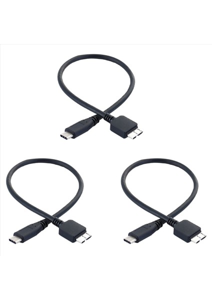 3x Sabit Sürücü Kablosu USB 3 1 Tip-C Erkek-Usb 3 0 Micro-B Tablet Telefonu Için Mikro B Erkek Veri Kablosu (Yurt Dışından)