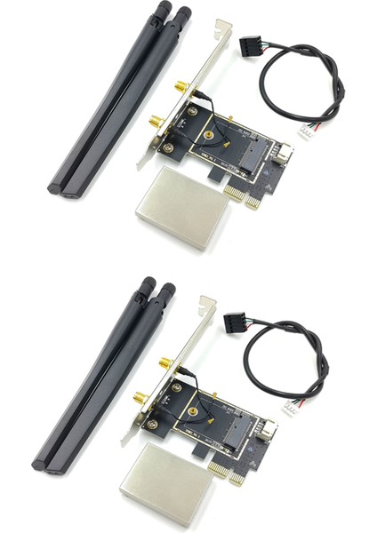 2x Pcıe Wifi Kart Adaptörü Bluetooth Çift Bant Kablosuz Ağ Kartı Repetidor Adaptador AX200 9260AC Için Pc Masaüstü Için Adaptador (Yurt Dışından)