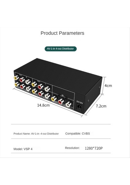4 Yollu Av Splitter 1 4 Out Kompozit Rca Av Splitter 1x4 Video Ses Rca Dısterter Dıspant Distribütörü DVD C-Vbs Ab Fişi (Yurt Dışından) fırsatları