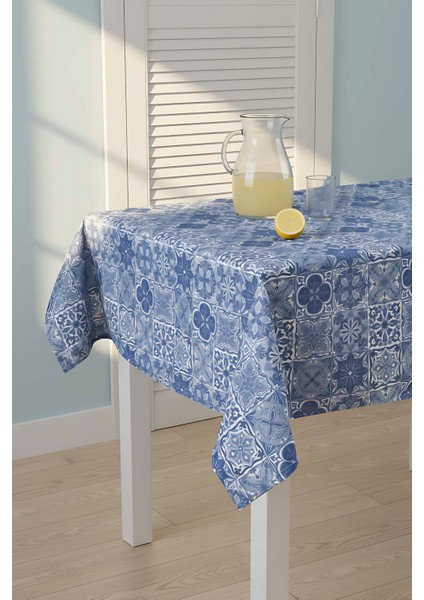 Mavi Çini Desenli Masa Örtüsü, Sofra Bezi, Piknik Örtüsü