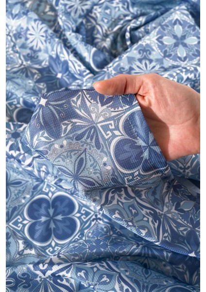 Mavi Çini Desenli Masa Örtüsü, Sofra Bezi, Piknik Örtüsü