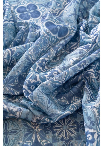 Mavi Çini Desenli Masa Örtüsü, Sofra Bezi, Piknik Örtüsü