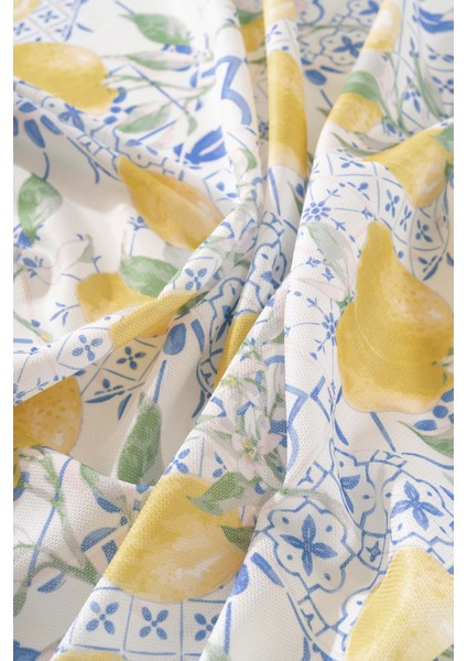 Çini Limon Desenli Masa Örtüsü, Sofra Bezi, Piknik Örtüsü