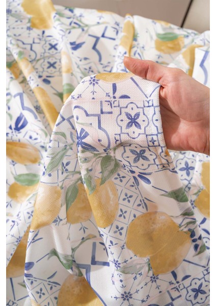 Çini Limon Desenli Masa Örtüsü, Sofra Bezi, Piknik Örtüsü