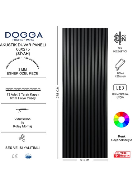 Duvar Paneli , Tv Ünitesi Koridor Lambrisi Dekoratif Keçeli Duvar Paneli Mdf 60X275