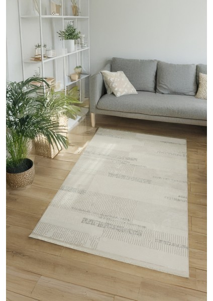 Beyaz Gri Polyester Dokuma Halı – Saçaklı, Antibakteriyel, Toz Tutmaz Modern Salon & Yolluk Halısı modelleri