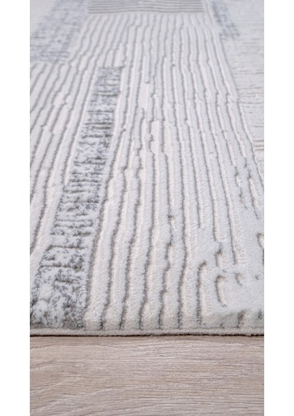Beyaz Gri Polyester Dokuma Halı – Saçaklı, Antibakteriyel, Toz Tutmaz Modern Salon & Yolluk Halısı fırsatları