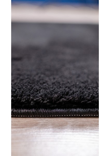 Santiva Home Siyah Oval Post Peluş Halı – Ultra Yumuşak, Antibakteriyel, Kaymaz Dot Tabanlı, Makinada Yıkanabilir Peluş Yolluk Halısı