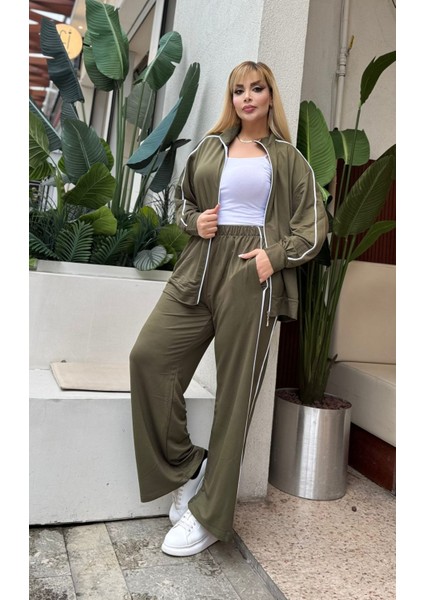 Kadın Büyük Beden Çift Biye Detay Likralı Kristal Iki Iplik Takım