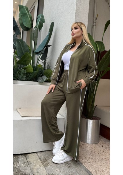 Kadın Büyük Beden Çift Biye Detay Likralı Kristal Iki Iplik Takım fırsatları