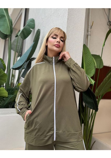 Kadın Büyük Beden Çift Biye Detay Likralı Kristal Iki Iplik Takım indirimleri