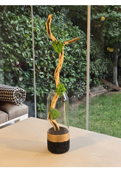 El Yapımı Doğal Ahşap & Cam Dekor – 3 Renk Seçenekli Minimal Masa Üstü Obje (Beyaz, Kum, Siyah) modelleri