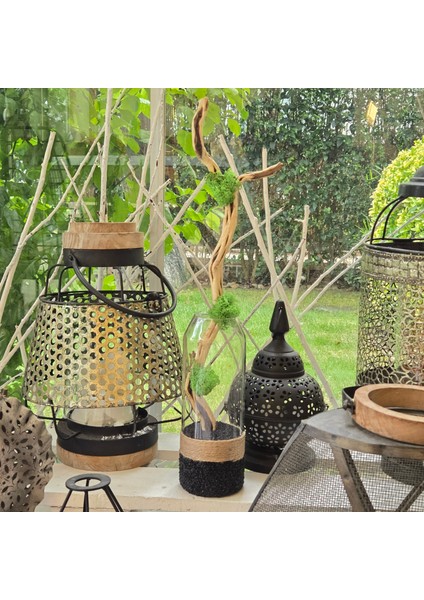 El Yapımı Doğal Ahşap & Cam Dekor – 3 Renk Seçenekli Minimal Masa Üstü Obje (Beyaz, Kum, Siyah) fırsatları