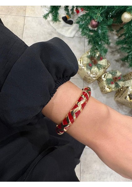 Özel Seri Üçgen Desen Kalın Bordo Renkli Kelepçe fiyatları