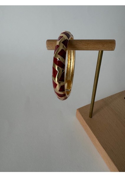 Özel Seri Üçgen Desen Kalın Bordo Renkli Kelepçe indirimleri