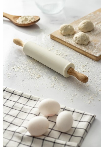 Bambu Saplı Silikon Gövdeli Siyah Merdane-Orta Boy(39 cm x 5 cm)