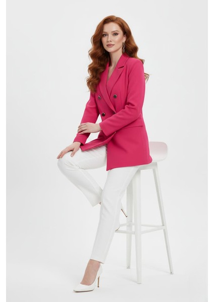 Kadın Fuşya Klasik Blazer Ceket modelleri