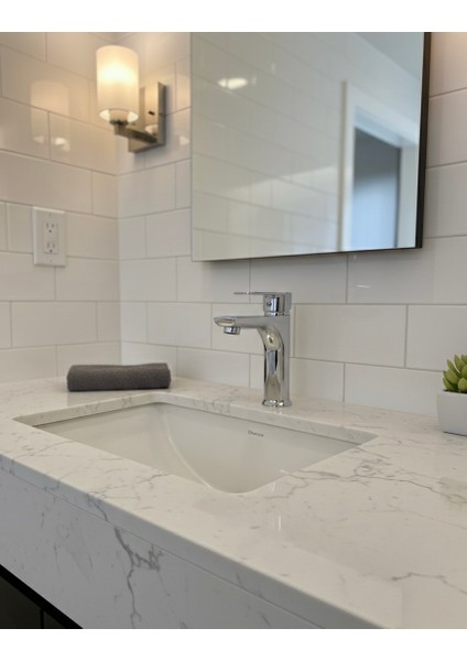 Tuaarmatür Lavabo Bataryası Sabit Banyo Modern Tezgah Üstü Krom