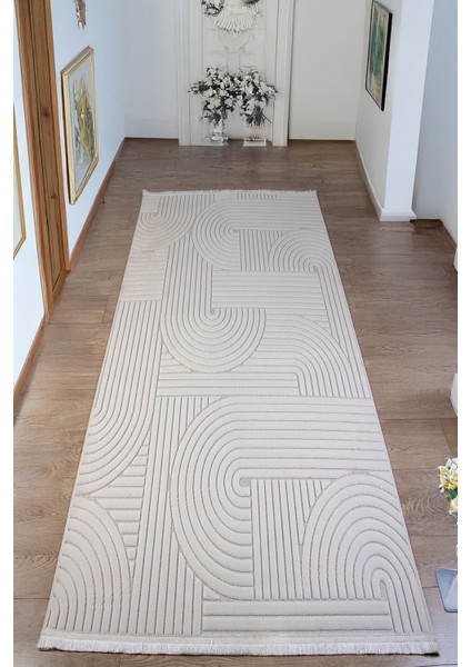 Beyaz Krem Sisal Hasır Desen Halı – Saçaklı, Kaymaz Tabanlı Dokuma Yolluk – Salon, Mutfak ve Çocuk Odası Halısı fırsatları