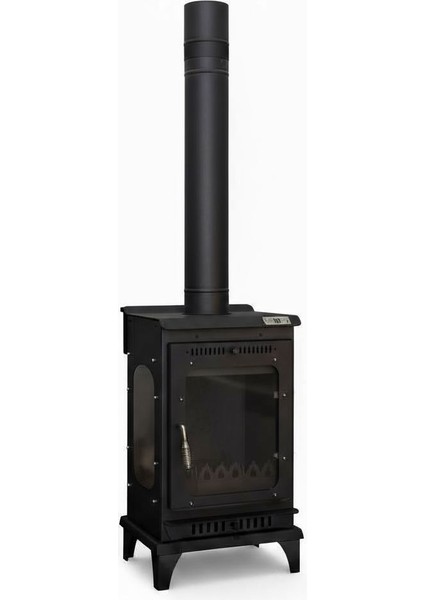 Pelet Soba Pelet Şömine 3 Tarafı Camlı Paslanmaz Krom Hazneli modelleri